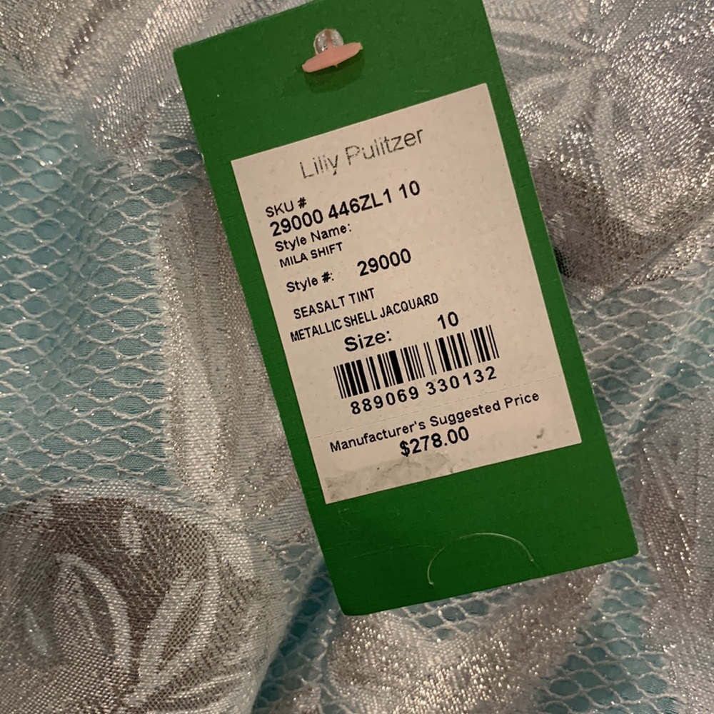 Lilly Pulitzer Aqua and Silver Mini Dress - Picture 11 of 12